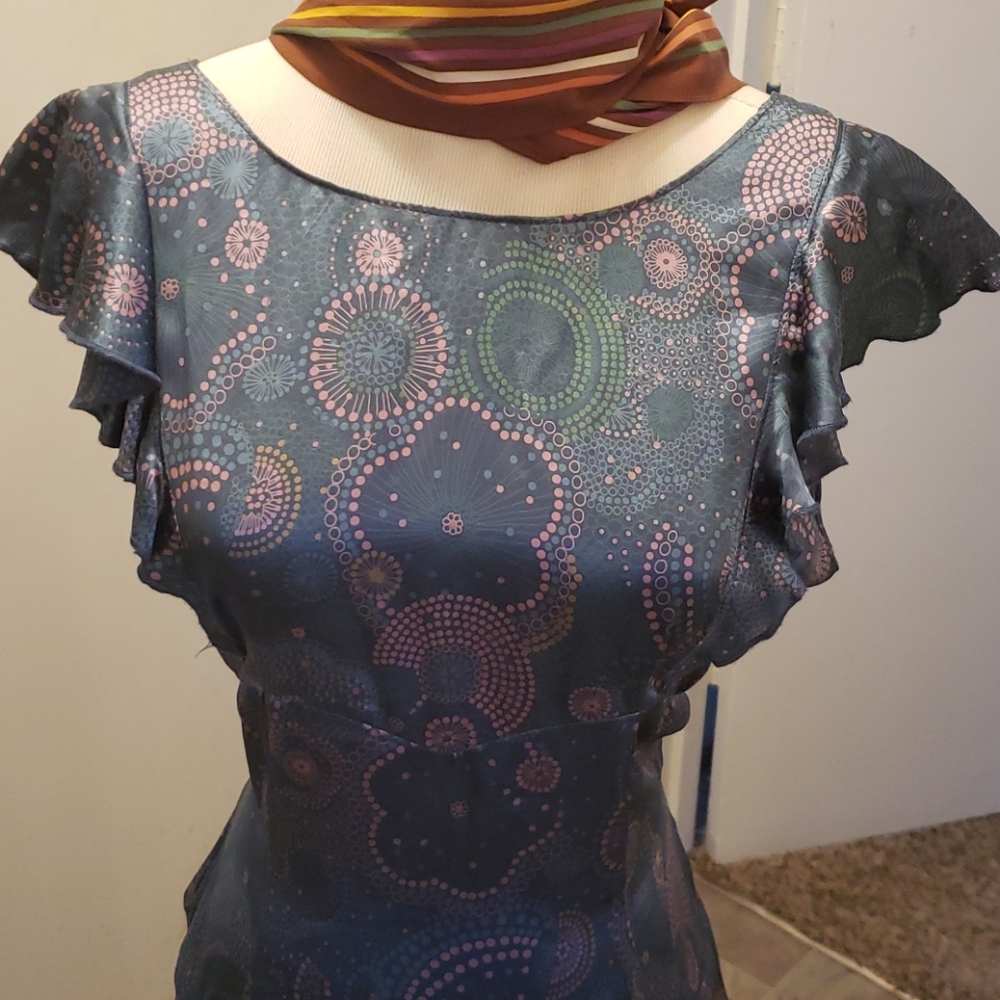 100%silk Marc Jacob's blue dress